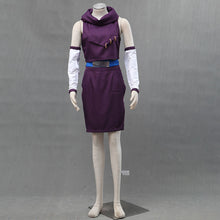 Load image into Gallery viewer, Purple Slim Dress with Cowl Neck and White Sleeves Set Anime Ninja Style