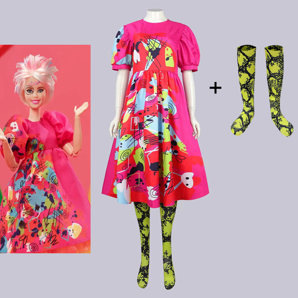 Women and Kids Barbie Costumes Weird Barbie Halloween Cosplay Dress wi – Jolly Costume