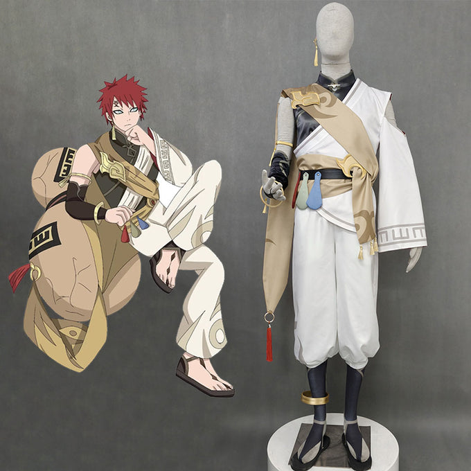 Anime Naruto Mobile Halloween Costume Sabakuno Gaara Cosplay Outfit for Men and Kids