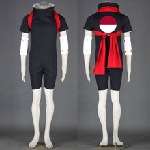 Load image into Gallery viewer, Anime Ninja Cosplay Bodysuit Navy Blue High Collar Jumpsuit with Red Waist Sash
