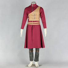 Load image into Gallery viewer, Red High Neck Long Tunic Coat with Tan Chest Vest and Pants Cosplay Outfits Halloween Costume