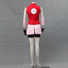 Load image into Gallery viewer, Women &amp; Girls Red Sleeveless Top and Pink Skirt Set Anime Ninja Cosplay Costume