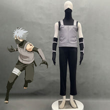 Load image into Gallery viewer, Naruto Costumes Anbu Hatake Kakashi Cosplay Mask Shirt full Gray Outfits for Men and Kids