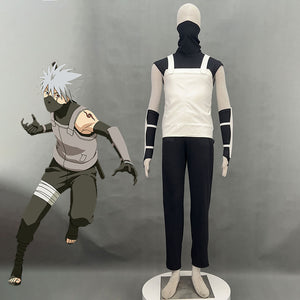 Naruto Costumes Hatake Kakashi Anbu Cosplay Mask Shirt full Outfits for Men and Kids