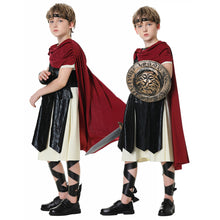 Load image into Gallery viewer, Spartan Warrior Costume Ancient Rome Gladiator Fighter Cosplay Full Suits for Men and Kids
