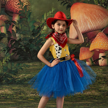 Load image into Gallery viewer, Kids Girl Toy Story Costume Jessie Dress with Hat Set Birthday Party Cosplay Outfit Suit for Halloween