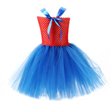 Load image into Gallery viewer, Kids Girl The Super Mario Bros Costume Blue Dress with Hat Set Birthday Party Cosplay Outfit Suit for Halloween