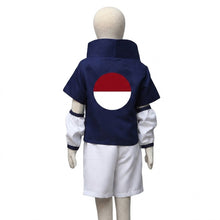 Load image into Gallery viewer, Two-Piece Navy and White  Fan Symbol Anime Ninja Cosplay Outfit
