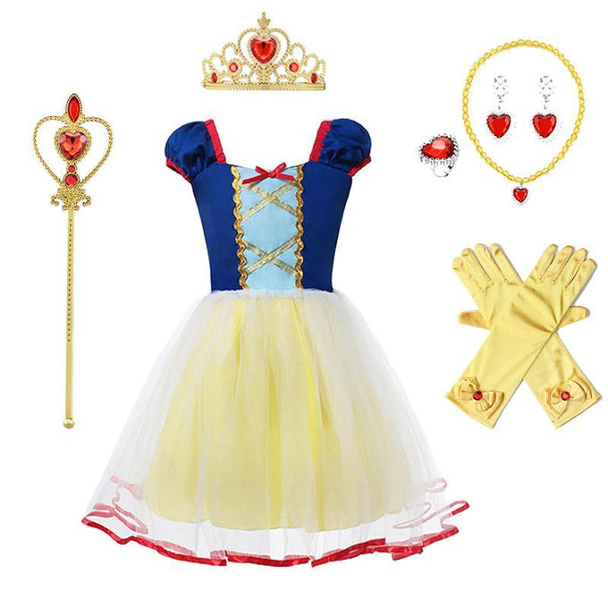 Princess Costume Snow White Summer Dress With Accessories For Toddler Girls Party
