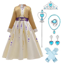 Load image into Gallery viewer, Kids Frozen Costume Princess Anna Cosplay Birthday or Party Dress With Accessories