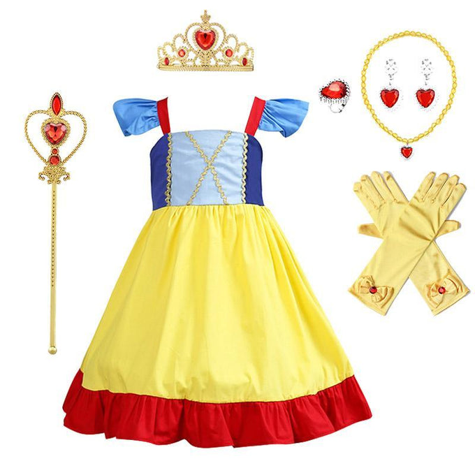 Princess Costume Snow White Summer Dress With Accessories For Girls Party