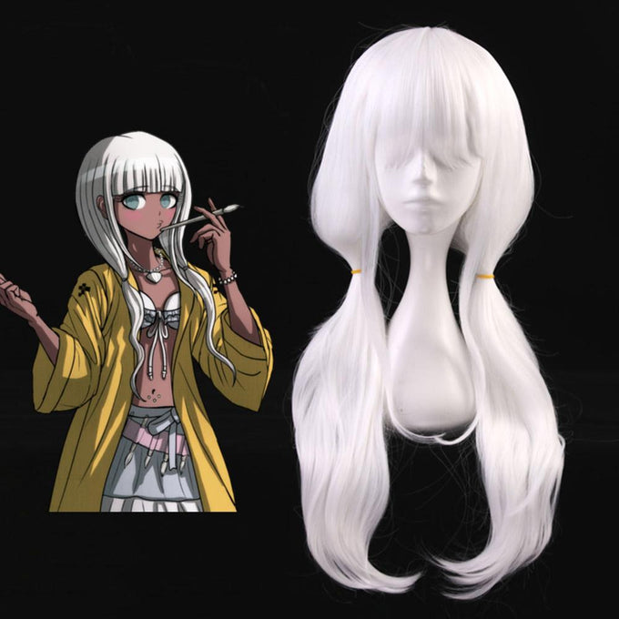 Danganronpa Costume angie yonaga Cosplay Wig Heat Resistant Sythentic Hair