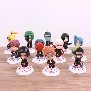 12Pcs 8cm Naruto Figure Akatsuki Members Itachi Orochimaru Madara Figure Cute Chibi Toys