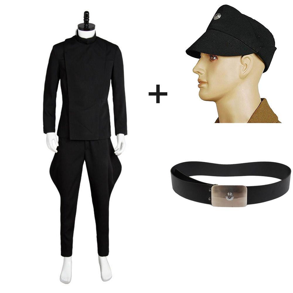 Star Wars Cosplay Costumes Imperial Officer Uniform Black Suit + Hat + Belt
