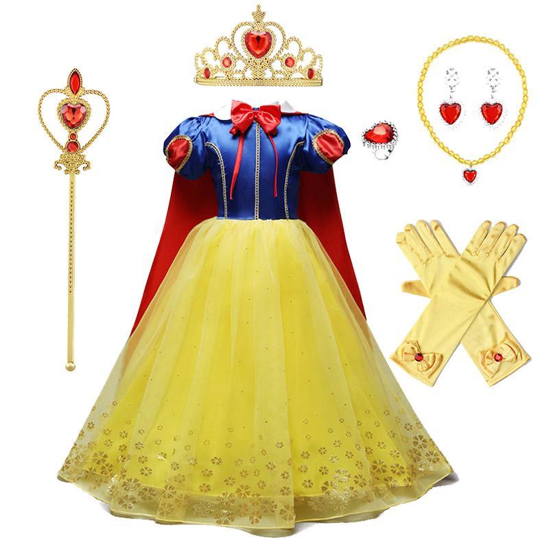 Kid's High Quality Snow White Costume Princess Costumes Dress With Accessories