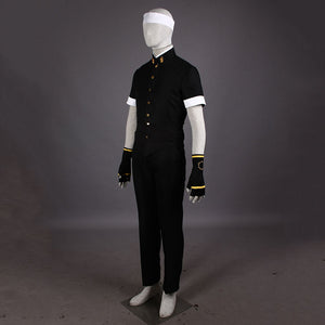 King of Fighters KOF Costume Kusanagi Kyo Cosplay Black Outfit with Gloves for Men and Kids