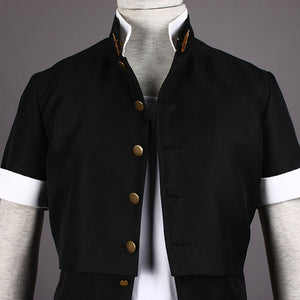 King of Fighters KOF Costume Kusanagi Kyo Cosplay Black Outfit with Gloves for Men and Kids