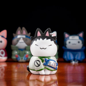 8Pcs 7cm Cat Cosplay Naruto Figure Naruto Itachi Sasuke Sakura Kakashi Cute Chibi Toys