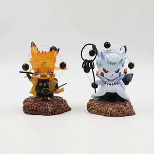 10cm Naruto Figure Pikachu Cosplay Naruto Madara Sasuke Senju Hashirama Cute Figure Toys