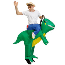 Load image into Gallery viewer, Inflatable Dinosaur Costume T-Rex Dino Rider Outfit Halloween Cosplay Blow Up Costume For Adults