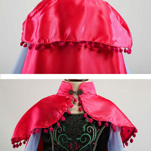 Kids Frozen Costume Princess Anna Cosplay Birthday or Party Dress With Accessories