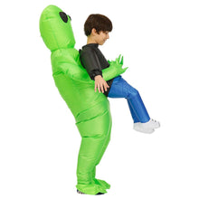 Load image into Gallery viewer, Green Alien Inflatable Cosplay Costume Funny Blow Up Suit Halloween party For Adults and Kids