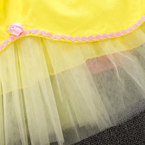 Kid's Beauty and the Beast Costume Princess Belle Costumes Cotton Yellow Dress With Accessories