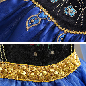 Kids Frozen Costume Princess Anna Cosplay Birthday or Party Dress With Accessories