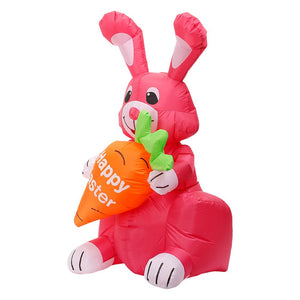 1.8m Rabbit Easter Bunny with LED Lights Inflatable Toys for Outdoor Family Home Party Decoration Office Ornament