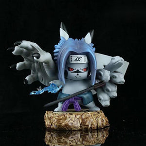 10cm Naruto Figure Pikachu Cosplay Naruto Madara Sasuke Senju Hashirama Cute Figure Toys