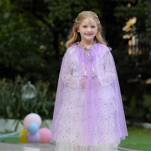 Kids Frozen Snow White Beauty and the Beast Costume Princess Elsa Anna Belle Cosplay Rainbow Capes Robe