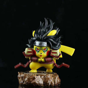 10cm Naruto Figure Pikachu Cosplay Naruto Madara Sasuke Senju Hashirama Cute Figure Toys
