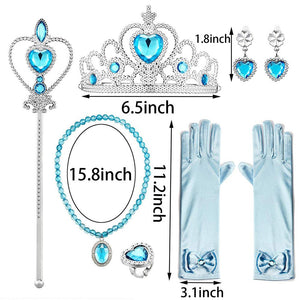 Costume Princess Elsa Cosplay Dress For Girls Birthday Party Dress With Accessories