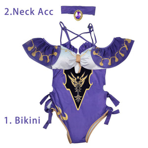 Genshin Impact Costumes Hu tao Hina Lisa Swimsuit Cosplay with Accessories for Women