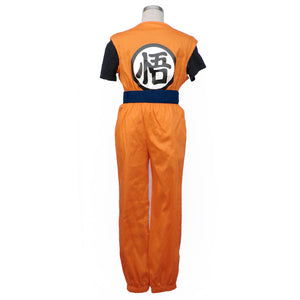 Dragon Ball Costume Son Goku Trainning Orange Suit Chinese Go Letter Cosplay Suit for Men and Kids