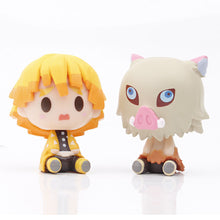 Load image into Gallery viewer, 10Pcs Demon Slayer Figure Kamado Tanjirou Kamado Nezuko Figure Sitting Cute Chibi Toys