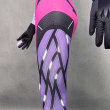 Load image into Gallery viewer, Overwatch Costume Widowmaker Stretchable Cosplay Jumpsuit with Gloves For Women and Kids