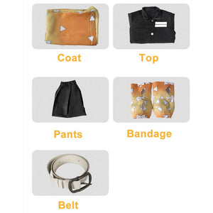 Demon Slayer Cosplay Sets Agatsuma Zenitsu Costume Kimono Full Set