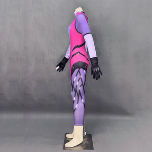Overwatch Costume Widowmaker Stretchable Cosplay Jumpsuit with Gloves For Women and Kids