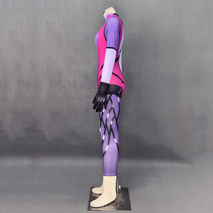 Overwatch Costume Widowmaker Stretchable Cosplay Jumpsuit with Gloves For Women and Kids