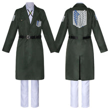 Load image into Gallery viewer, Unisex Attack On Titan Season 4 Costume Levi Eren Scout Regiment Cosplay Long Coat with Necklace