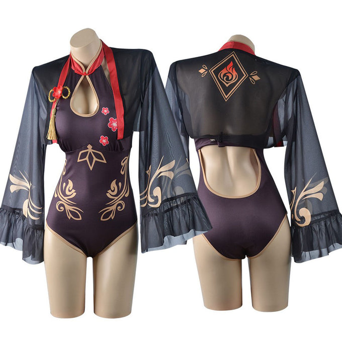 Genshin Impact Costumes Hu tao Hina Lisa Swimsuit Cosplay with Accessories for Women