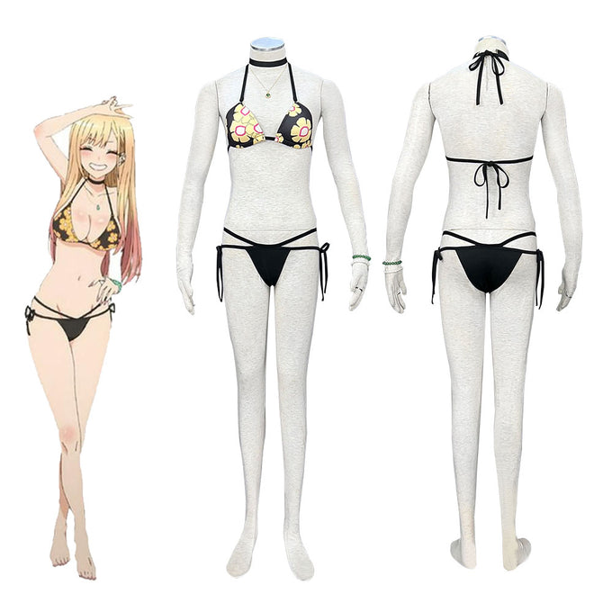 My Dress-Up Darling Costumes Kitagawa Marin 8PCS Swimsuit with Accessories for Women