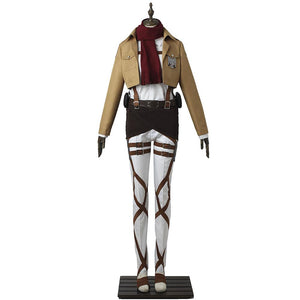 Womens Attack On Titan Costume Mikasa Ackerman Cosplay Battle Full Set Costume