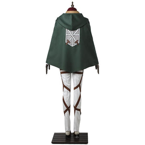 Womens Attack On Titan Costume Mikasa Ackerman Cosplay Battle Full Set Costume