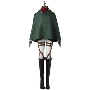 Womens Attack On Titan Costume Mikasa Ackerman Cosplay Battle Full Set Costume