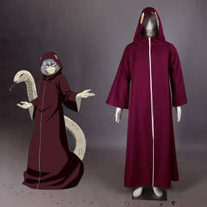 Naruto Yakushi Kabuto Cosplay Cloak Coat Halloween Costume