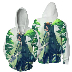 Mens My Hero Academia Printed Zippered Trainning Suit Hoodie Sweatshirt
