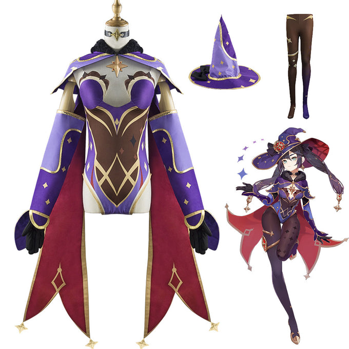Genshin Impact Costume Astrologist Mona Megistus Cosplay Full Set Halloween Costume For Women