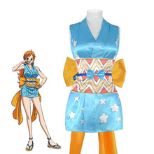 Load image into Gallery viewer, One Piece Costume Nami Cosplay Dress Set with Back Bow For Women Halloween Carnival Costumes 